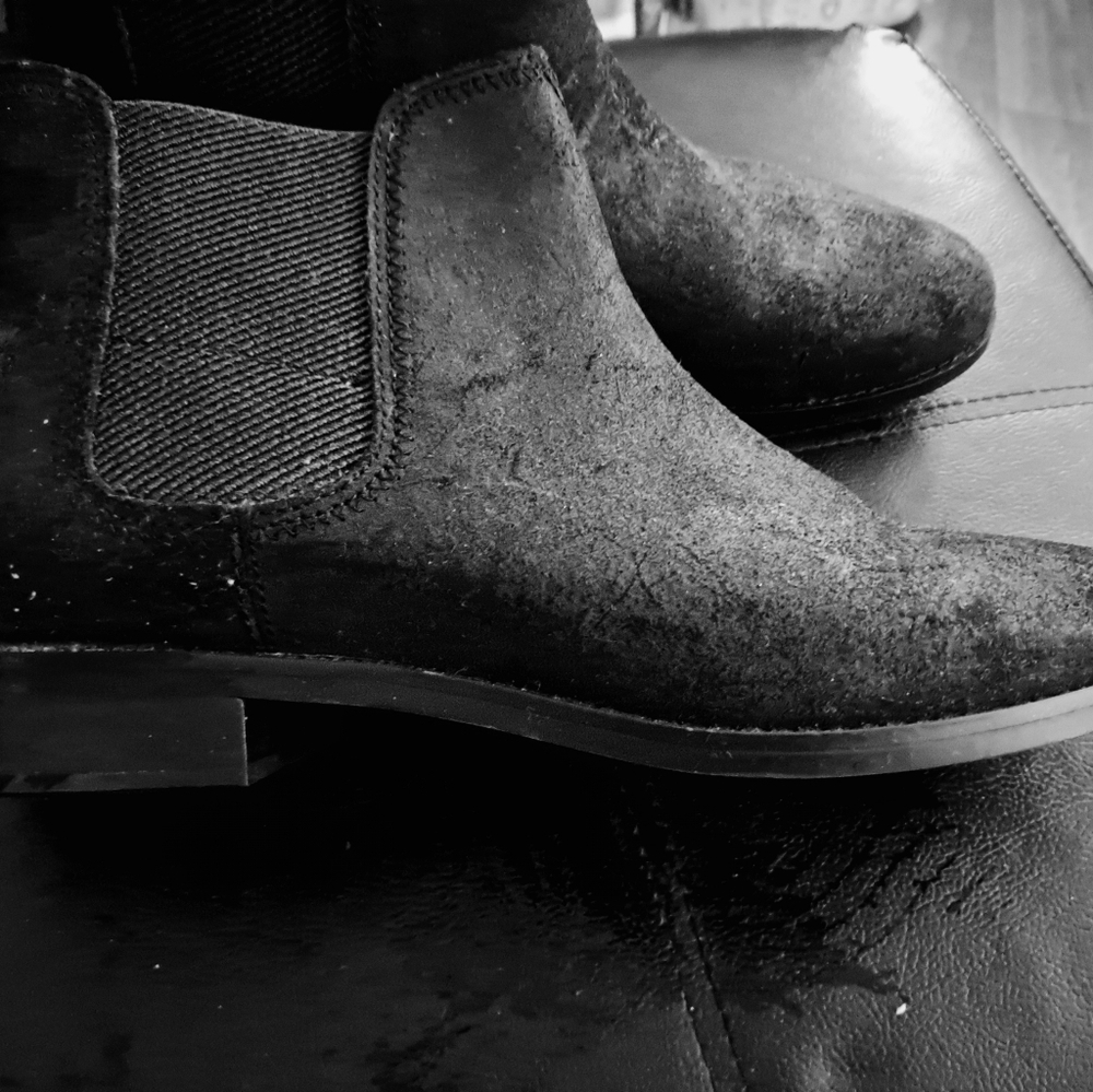 Black suede booties